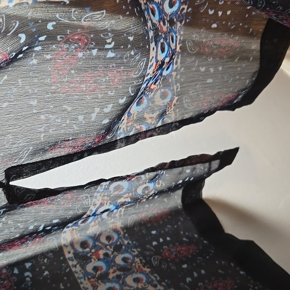 Soft Surroundings-Alejandra Sheer Beaded/Embroidered Kimono Size S/M - Picture 10 of 12